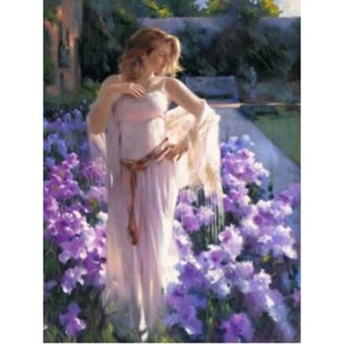 DIY Flower Girl Diamond Painting Full Square Rhinestones Embroidery Garden Mosaic Art Home Decorartion Cross Stitch Kit GJ201