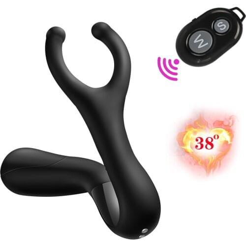 Heating Anal Vibrator Wireless Remote Anus Prostate Massage Vibrator Butt Plug Men Penis Scrotum Stimulator Adult Sex Shop