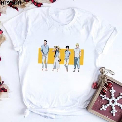 BANANA FISH Anime Print Shirt Harajuku White Summer Tops TShirt Women Clothes Graphic Tee Short Sleeve Femme T-shirts Streetwear
