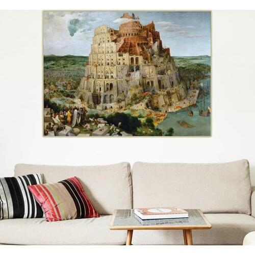 Bruegel Pieter"The Tower Of Babel,1563"Canvas Oil Painting Western Art Decor Poster Wall Aesthetic Home Room Interior Decoration