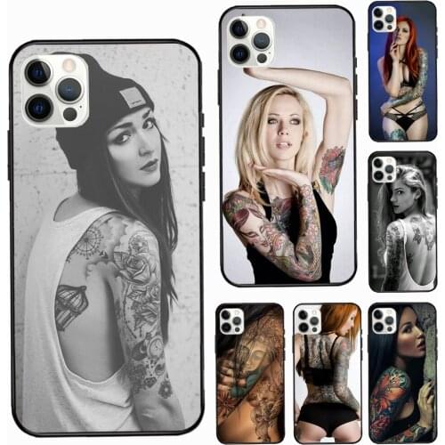 Sexy Sleeve Tattoo Girl Soft Cover For Apple iPhone 11 12 Pro Max mini SE 2020 X XR XS Max 7 8 Plus Phone Case