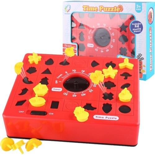 Kid Timing Time Matching Jigsaw Toys Board Game Shape Cognition Logical Thinking Training Parent-Child Interactive Toy For Gift