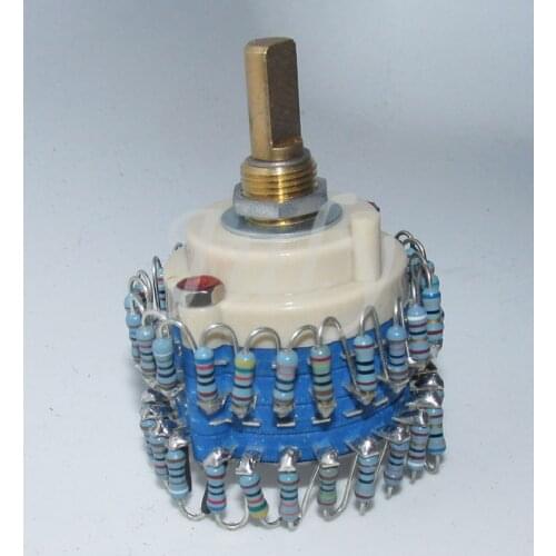 2*24 gear 50K/100K/250K/500K stepping dual-channel volume potentiometer, A type exponential volume potentiometer