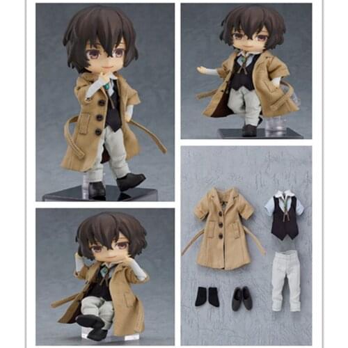 14CM Anime Figurine Dazai Osamu Figure Bungo Stray Dogs PVC Collection Model Toy Christmas Gift Real Suiit Clothes Pops
