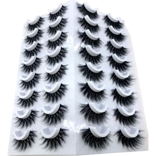 HBZGTLAD 16 pairs 5D Mink Eyelashes Natural False Eyelashes Lashes Soft Fake Eyelashes Extension Makeup Wholesale