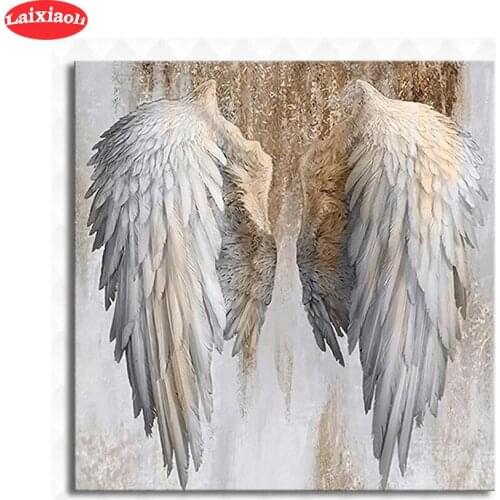 5D DIY Diamond Embroidery White angel wings Picture Of Rhinestone Diamond Painting Cross Stitch Mosaic New Arrival Wall Art