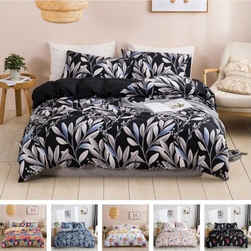 Fashion 2 or 3pcs Bedding Set simple style Duvet Cover Sets with Zipper Closure 1 Quilt Cover + 1/2 Pillowcases US/EU/AU Size