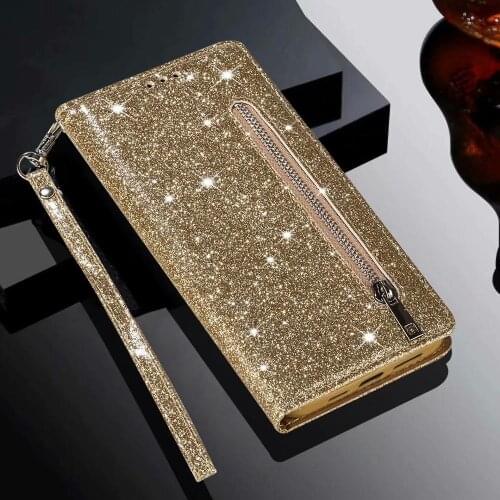 Bling Glitter Leather Wallet Case for Xiaomi 9 SE CC9 A3 Lite Redmi 7 7A Note 8 9 Pro 9S 8A K30 Covers with Card Slots Bag Coque