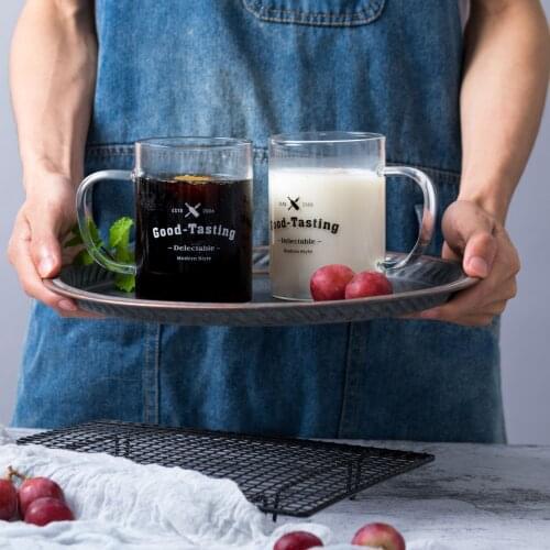 Creative Scale Glass Mug Breakfast Mlik Coffe Cup Household Couple Water Cup Pattern Drinkware coffee mugs