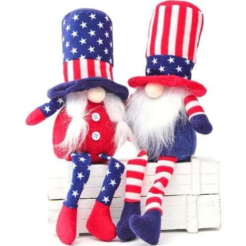 L74D Veterans Day American Gnome President Election Decoration Couple Patriotic Tomte