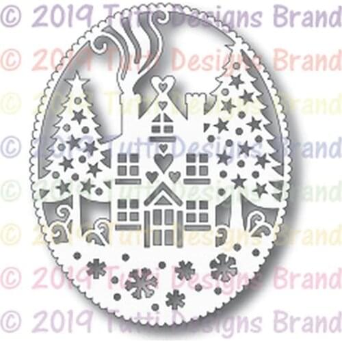 Winter House Frame 2021 Metal Cutting Dies for DIY Scrapbooking and Card Making Decor Embossing Craft No Stamp