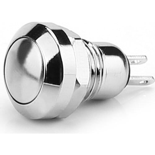Mini 8mm Stainless Steel Momentary Push Button Switch IP67 1NO 2Pin 3A/250V For Car/Boat/DIY