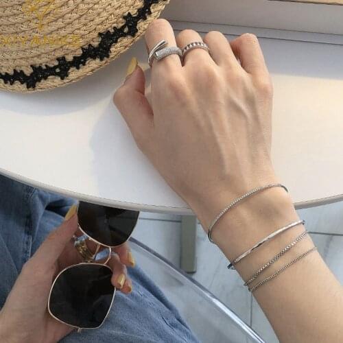 XIYANIKE 925 Sterling Silver Korea Multi-layer Bracelet Simple Female Temperament Sexy Handmade Fashion Jewelry Couple GIfts