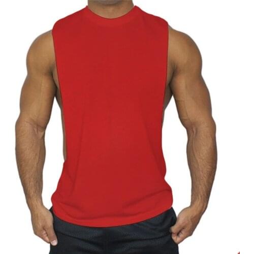 Oversize Mens Gyms Fitness Sleeveless Shirt Cotton Tank Tops Standard US Size Plus Size Shirt Dropshipping