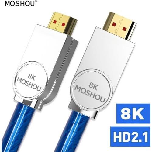 8K HDMI 2.1 Cables 48Gbps 8k 60Hz 4K 120Hz Support Dynamic HDR 4:4:4 HDCP 2.2 3D for projector TV Amplifier Blu-ray Video MOSHOU