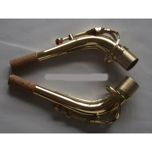 2pcs New Alto saxophone neck 1pc 24mm and1pc24.5mm gold lacquer