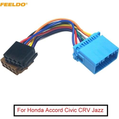 FEELDO 10Pcs Car CD Radio ISO Wiring Harness Adapter for Honda Accord Civic CRV Jazz Odyssey Suzuki Swift SX4 Head Units Cable