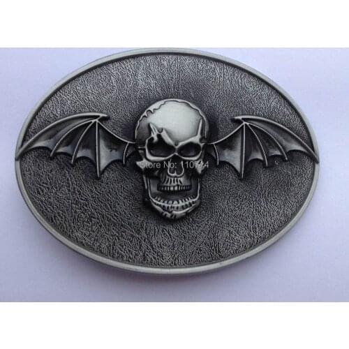 Skull belt buckle with pewter finish SW-BY24 suitable for 4cm wideth belt with continous stock free shipping