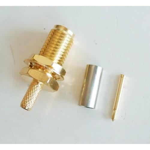 RF Connector RPSMA RP SMA Female With O-ring Bulkhead Panel Nut Crimp for RG316 RG174 RG179 LMR100 Cable Plug Straight Adapters