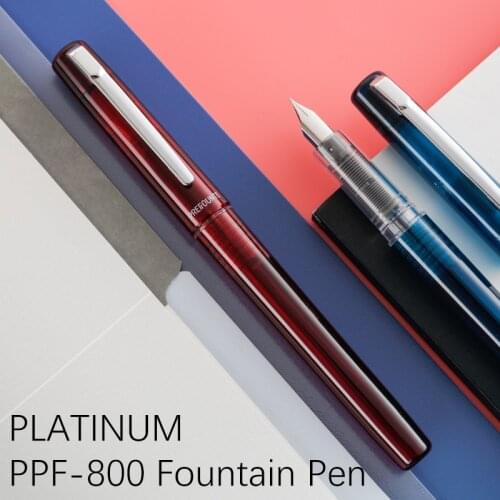 1pc PLATINUM Fountain Pen PREFOUTE PPF-800 F Metal Pen Nib Ink with Converter Student Writing Calligraphy Practice Pen