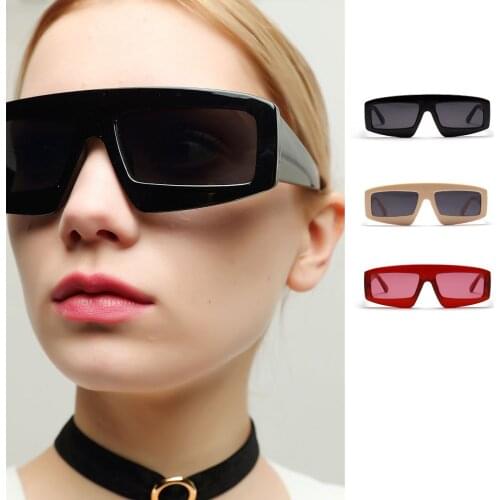 Punk Integrated Oversized Frame Sunglasses For Women 2021 Fashion Full Of Aura Brand Design Sun Glasses Ladies Men Street Style