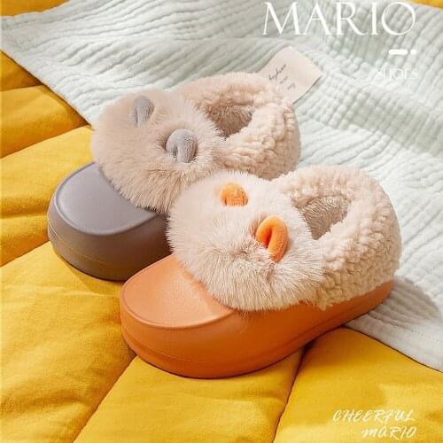 Baby Slippers Boys Toddler Kids Girls Plush Loafers Shoes Children Home Slippers Warm Crib Shoes Child Cotton Slippers 2021