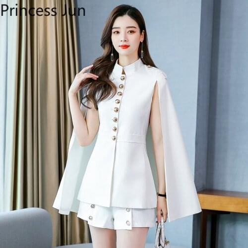 British Fashion Women White Cloak Ponchos Stand Collar Elegant Lady Long Capes Single Breast Jacket Batwing Sleeve Blazer Coat