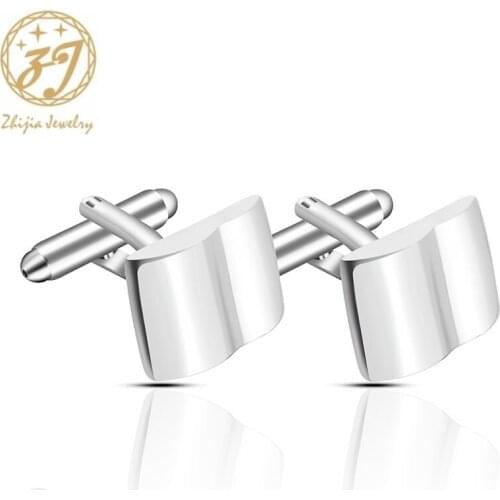 Zhijia fashion unique square Bump design silver color mens business style cufflinks suit jewelry accessories new arrival