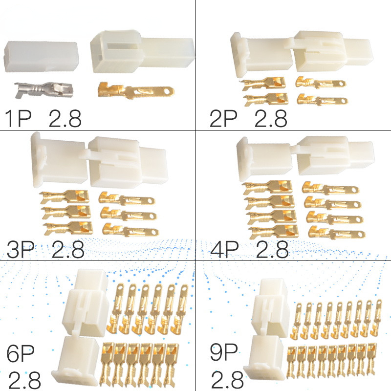 2.8mm 1/2/3/4/6/9 pin Automotive Electrical wire Connector Male Female cable terminal plug Kits Motorcycle ebike car