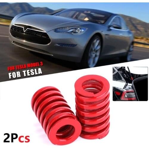 2PCS Red Car Compression Mould Die Springs For Tesla Model 3 Trunk Car Strut Bars Accessories
