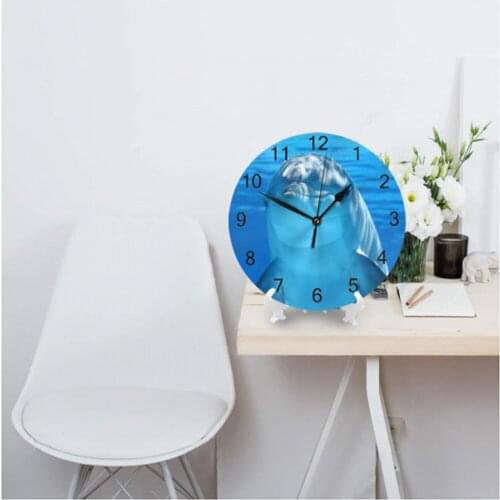 25CM Round Wall Clock Numeral Digital Dial Mute Silent Non-Ticking Marine life Battery Operated Clocks for Home Living Room