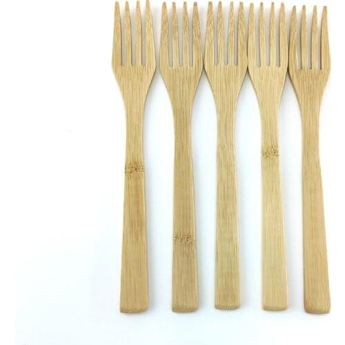 4-tooth eco-friendly bamboo fork can be reused 5pcs / set accept wholesale customization