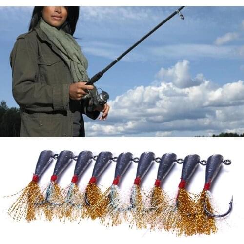 6Pcs/Set Fishing Hooks 3.5g/5.5g/9g Sharp Single Head Metal Jig Head Cast Assist Fishing Barbed Hook for Outdoor Fishing