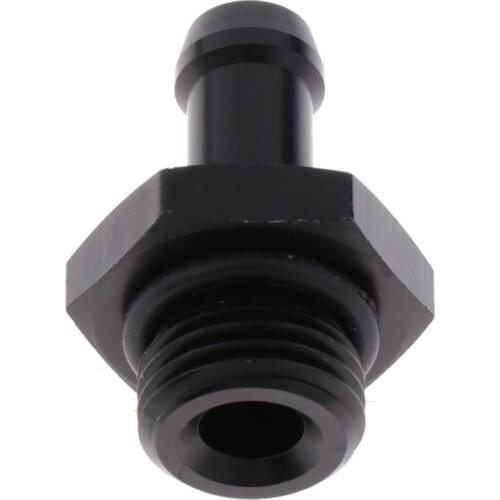 6AN Male Flare to 5/16 Hose Barb Fuel Line Tube Fitting Adapter, Black Aluminum