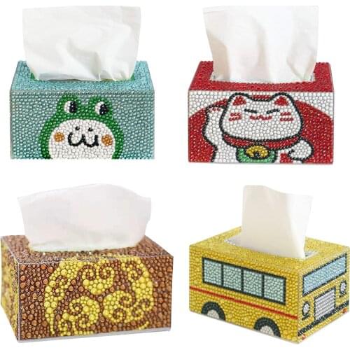 Diamond painting Roll Tissue Box DIY cross stitch Storage Box,Napkin paper box,5D crysta cartoon pecial shape diamond Embroidery