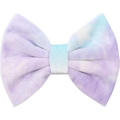 30 pcs/lot, 5'' New Tie Dye Velvet Hair Bows For Girls Women Hair Clips 2020 New Arrival Headwear DIY Headband Hair Accessories