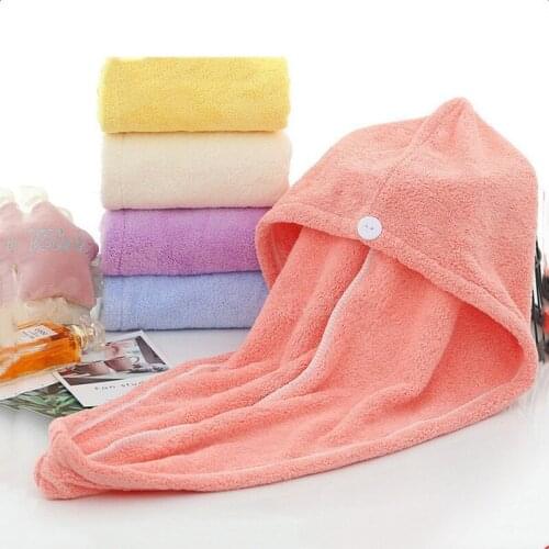 1PC Microfiber Quick Drying Bath Towel Hair Dry cap Coral fleece soft for lady man Turban Head Wrap bathroom Bathing Tools