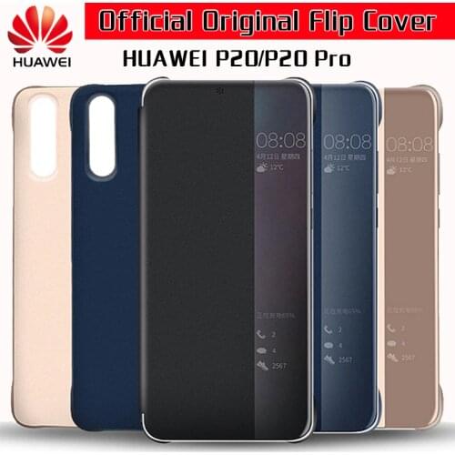 Huawei P20 Pro Case Original 100% Official Flip Cover Smart View Window PU Leather HUAWEI P20 Case Funda Huawei P20 Pro Cover