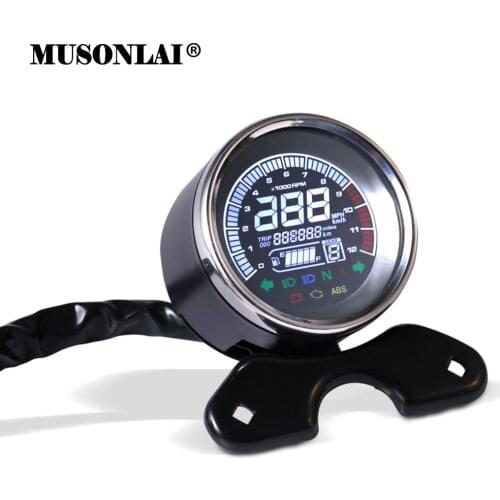 Motorcycle Digital Speedometer Tachometer Fuel Oil Level Meter Multi-functional Gauge LCD display Instrument Gear Indicator
