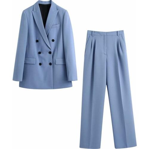 2021 loose - fitting double - breasted suit jacket