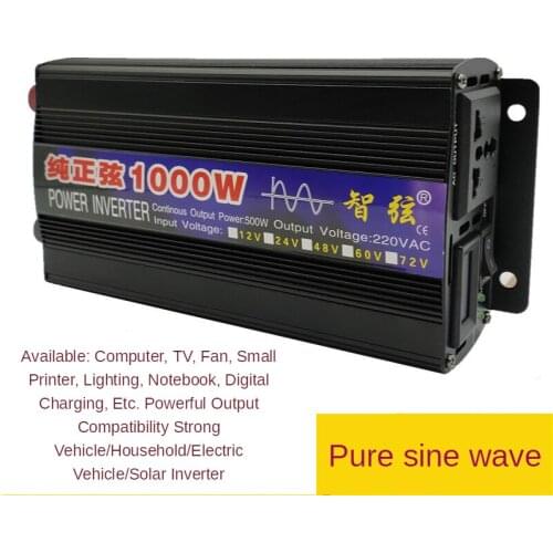 Pure sine wave inverter 12V24V to 220V 1000W car home solar energy