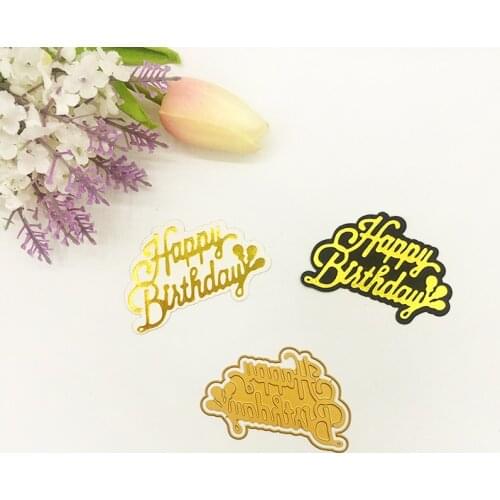 Julyarts Happy Birtday Word Letter Die Metal Cutting Dies 2019 For Scrapbooking Stencils Photo Album Die Cut Hot Foil Plate Die
