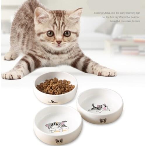Pet Ceramic Bowl Cartoon Pattern Cat Face Bowl Cat Pot Small Dog Cat Water Bowl Pet Supplies