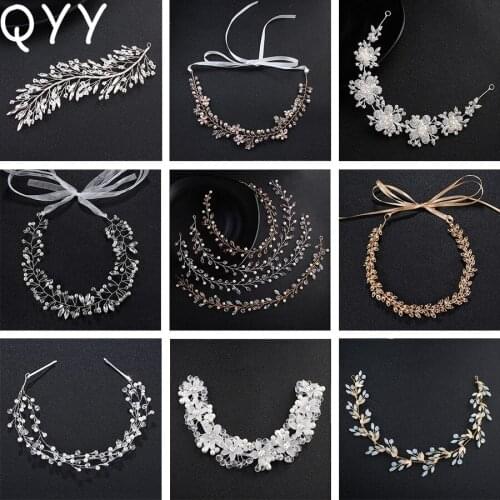 Classic Rhinestone Wedding Headbands Handmade Bridal Hair Accessories Women Headpieces Brides Tiaras Hair Vine for Bride