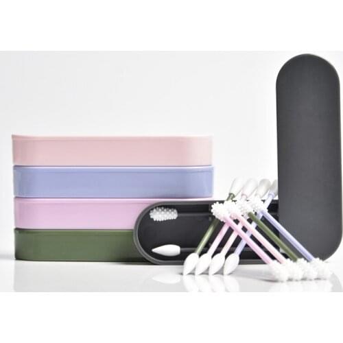 Hot 2Pcs Reusable Cotton Swab Ear Cleaning Cosmetic Silicone Buds Swabs Sticks Double-headed Recycling For Cleaning Makeup