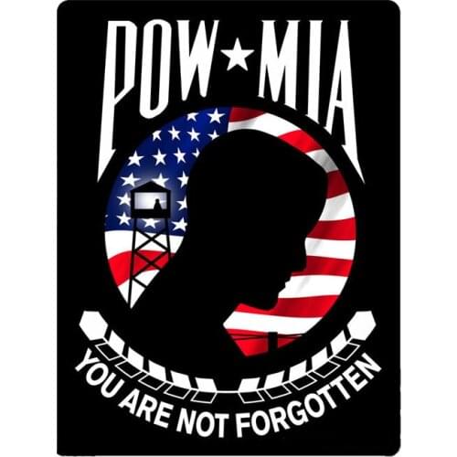 Hot POW MIA US Flag Cartoon Car Sticker Decals for Bumper Window Rear Car Accessories KK14*11cm