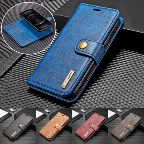 Magnetic Cowhide Flip Leather Case For iPhone 12 11 Pro Max 12 Mini XR XS X 5 7 8 Plus SE 2020 Phone Cover Coque Etui Hoesje