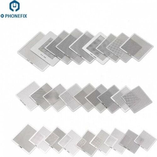 PHONEFIX 36 Pcs Universal BGA Reballing Stencil Template Directly Heated For Cell Phone Tablet Motherboard Chips Repair
