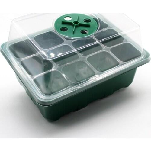 Adjustable Breathable Cover Plug Tray 12 Hole 6 slots Seedling Box 3 Piece Sowing Heat Preservation Moisturizing Nursery Pots