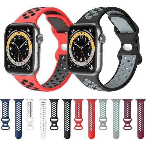 For Apple Watch Band 42MM 44MM 38MM 40MM Women and Men Soft Silicone Replacement Strap Band for iWatch Series 6 5 4 3 2 1 SE